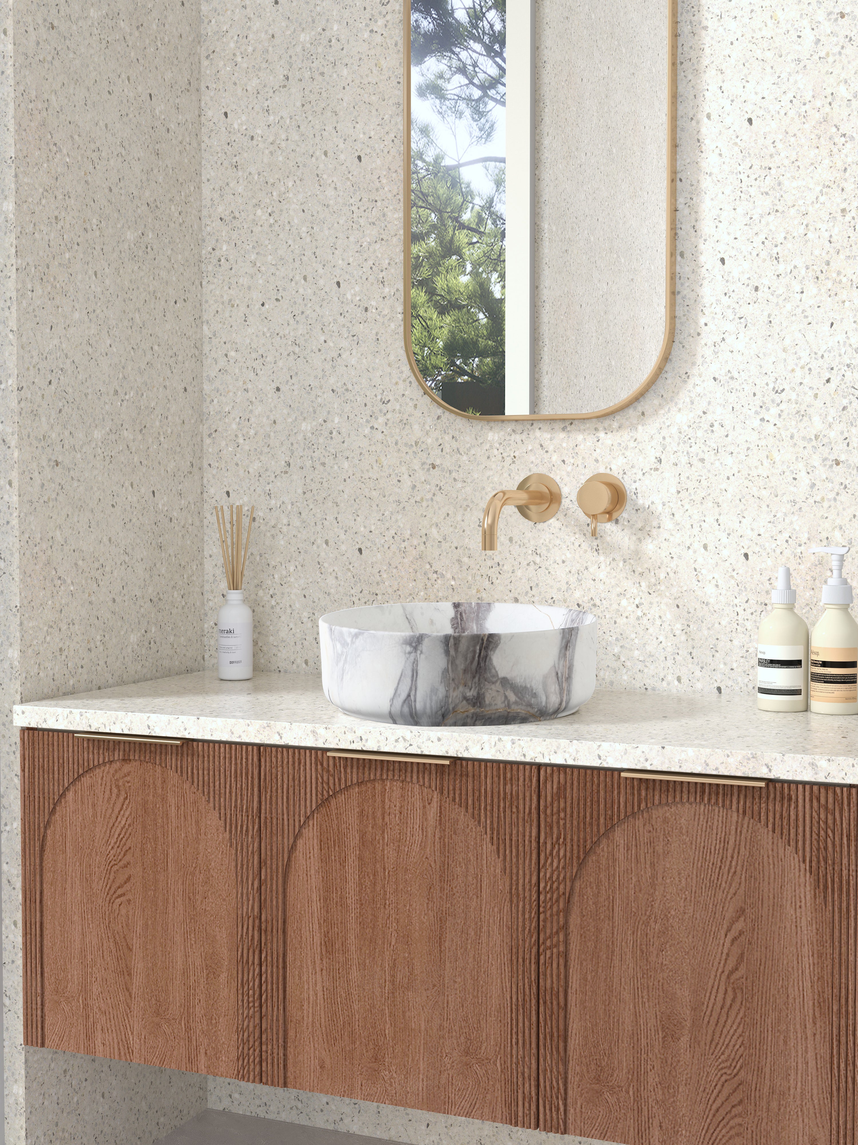 Flower Above Counter Basin