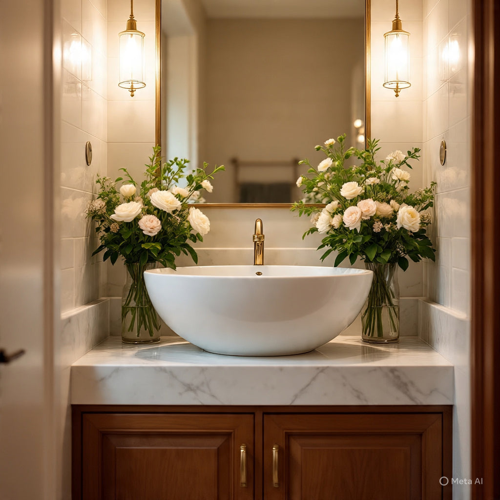 Flower Above Counter Basin