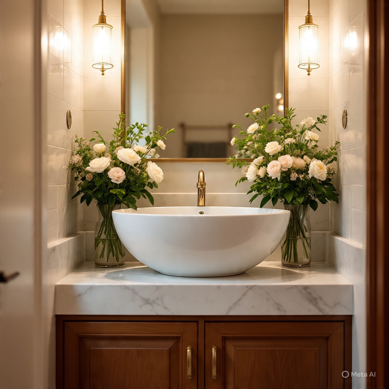 Flower Above Counter Basin